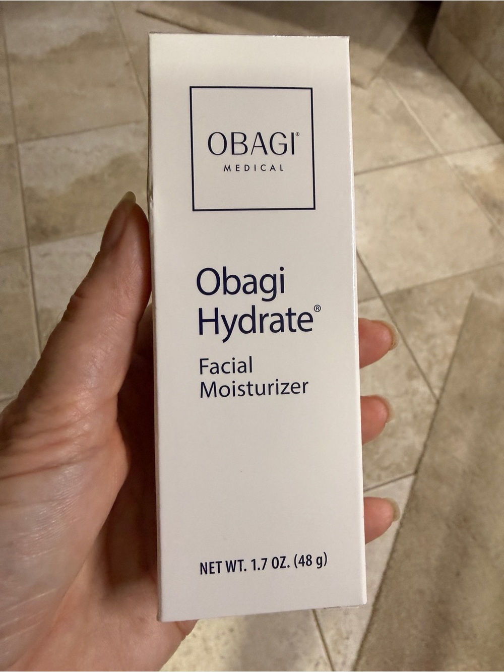 Obagi Hydrate Facial Moisturizer - White and Navy Text